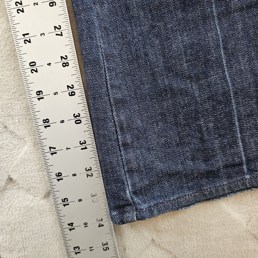 7 For All Mankind A Pocket Boot Cut Jeans Womens 31 Dark Wash Whiskered Cowgirl - Picture 6 of 10